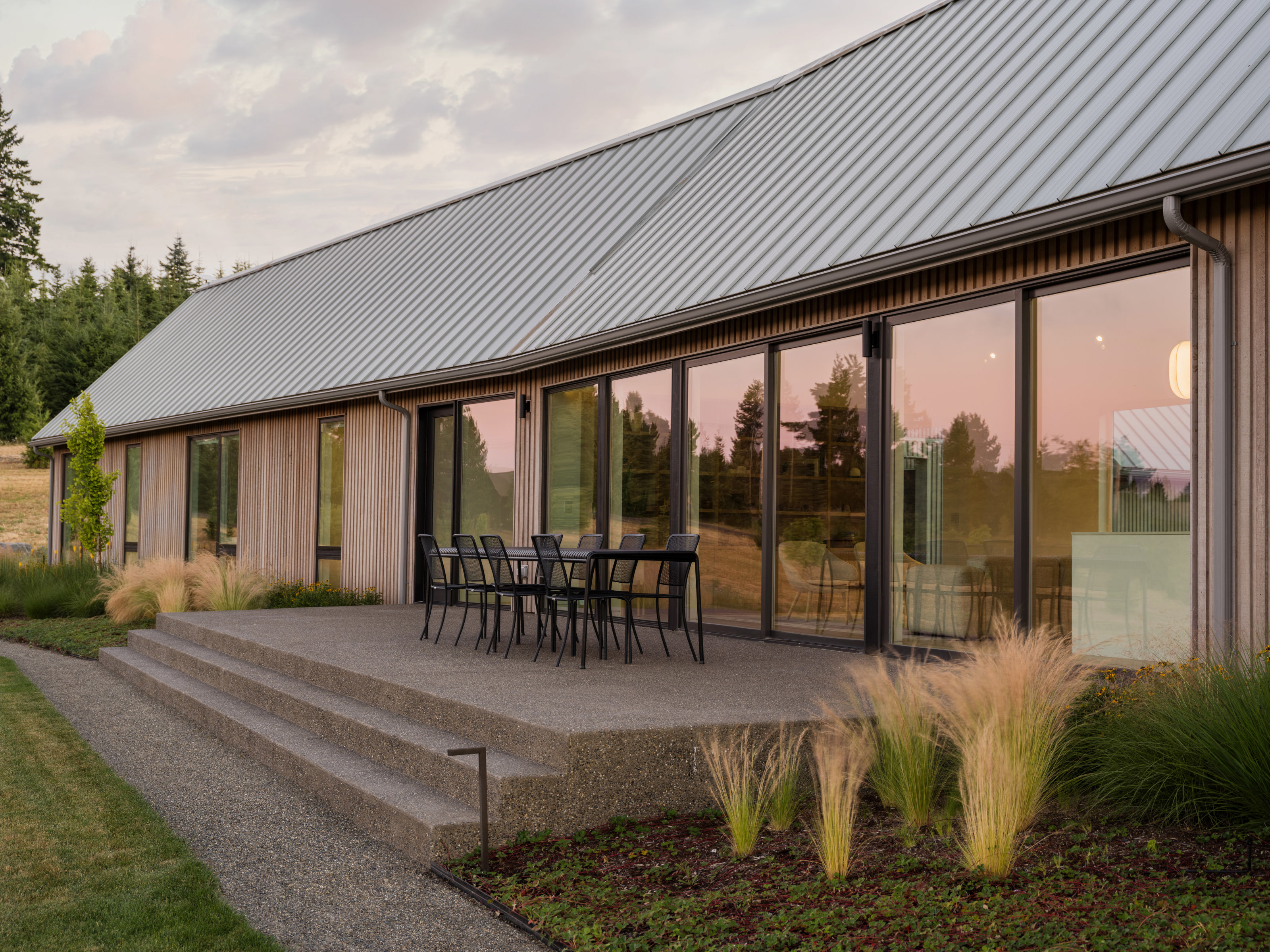 The east-facing terrace