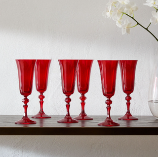 chic Halloween blood red stemware