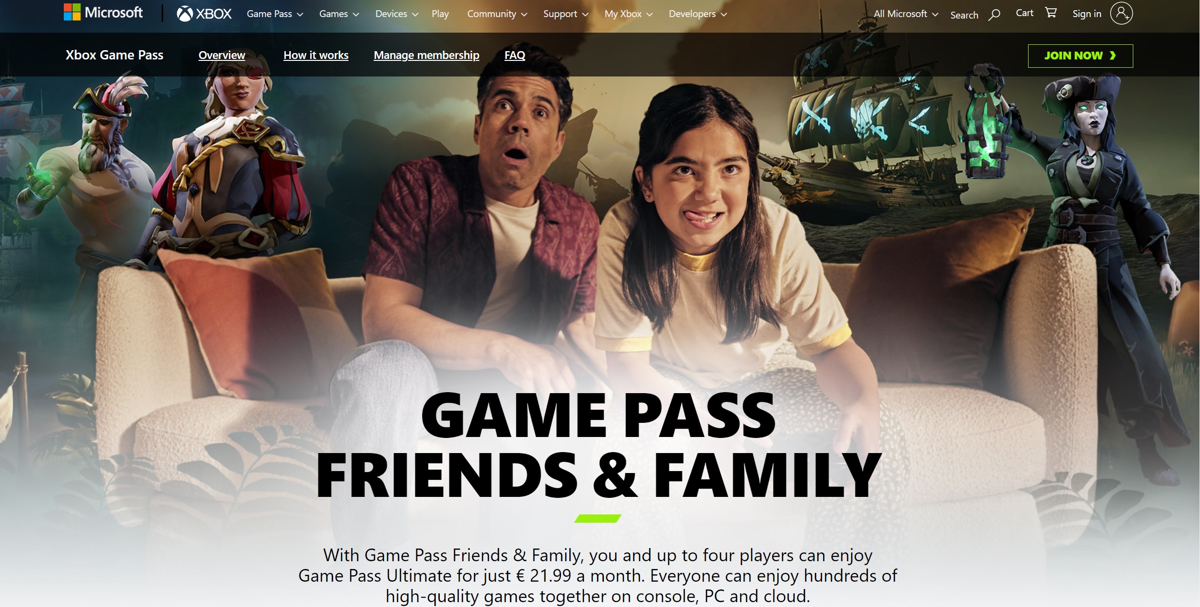 Xbox Game Pass Friends and Family plan image