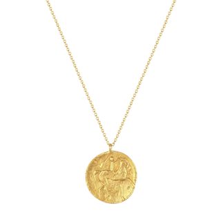 18ct yellow gold vermeil Roman coin necklace, £43, SEOL + GOLD at wolfandbadger.com