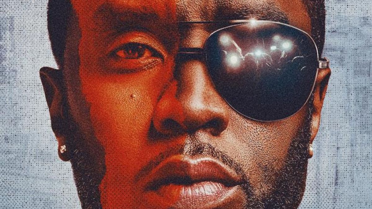 A promo graphic of Diddy&#039;s face for &quot;Diddy: The Making of a Bad Boy&quot; 