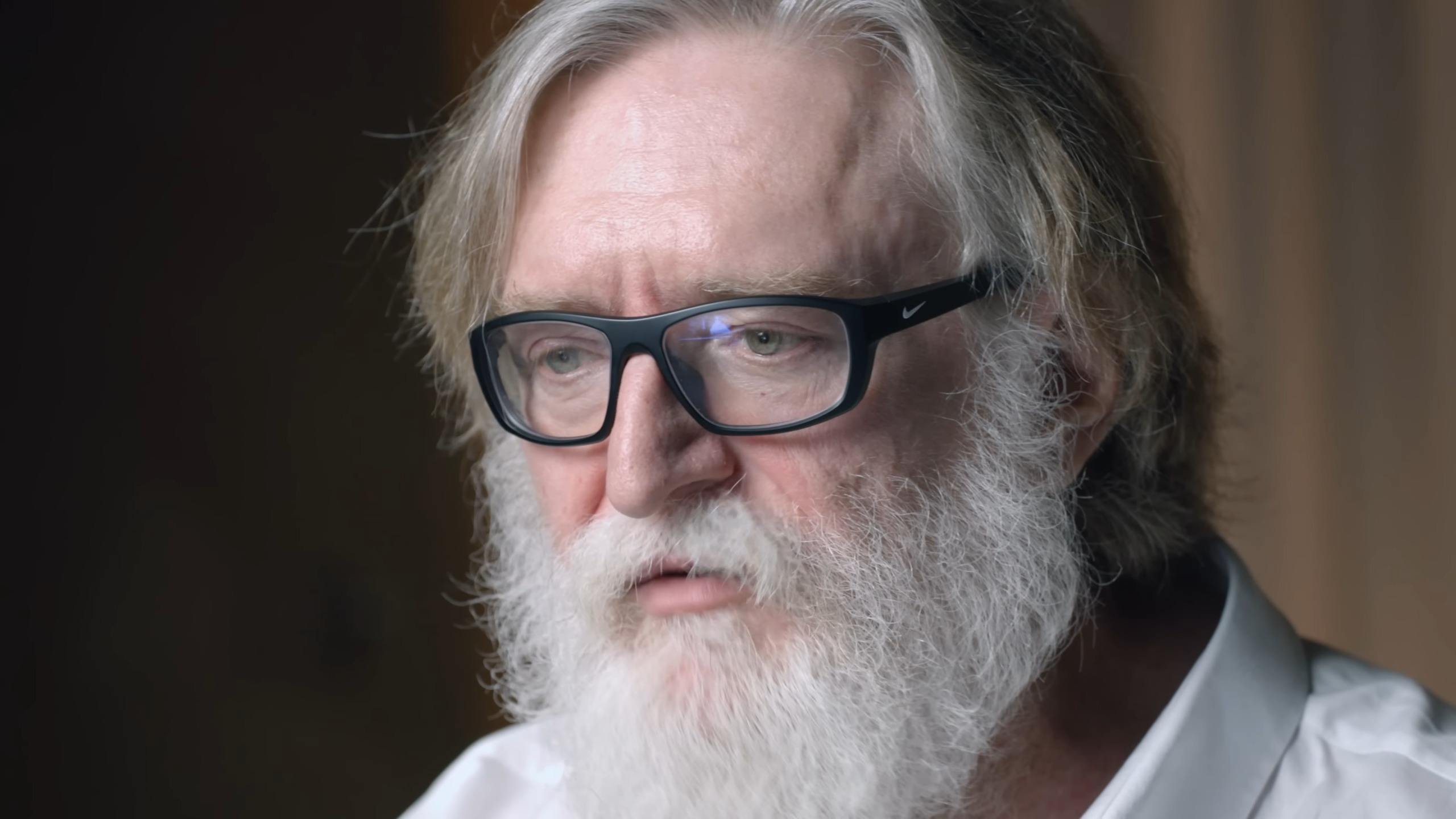 Gabe Newell in Half-Life documentary with a long full beard