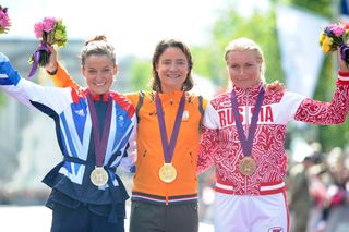 Armitstead, Vos and Zabelinskaya, London 2012 Olympics, women's road race