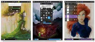 Screenshots from Sketch Club, one of the best iPad Pro apps for Apple Pencil