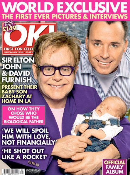 Elton John and David Furnish - PICS! Elton John and David Furnish introduce baby Zachary - Elton John and David Furnish baby - Elton John David Furnish Ok! Magazine - Ok! Magazine - Celebrity Babies - Celebrity News - Marie Claire - Marie Claire UK