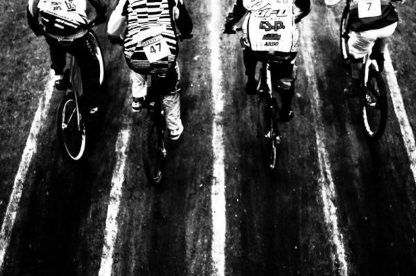 Riders lined up at the start