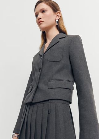 Cropped Jacket With Pockets 