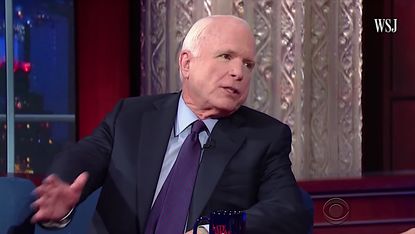 Sen. John McCain talks to Late Show