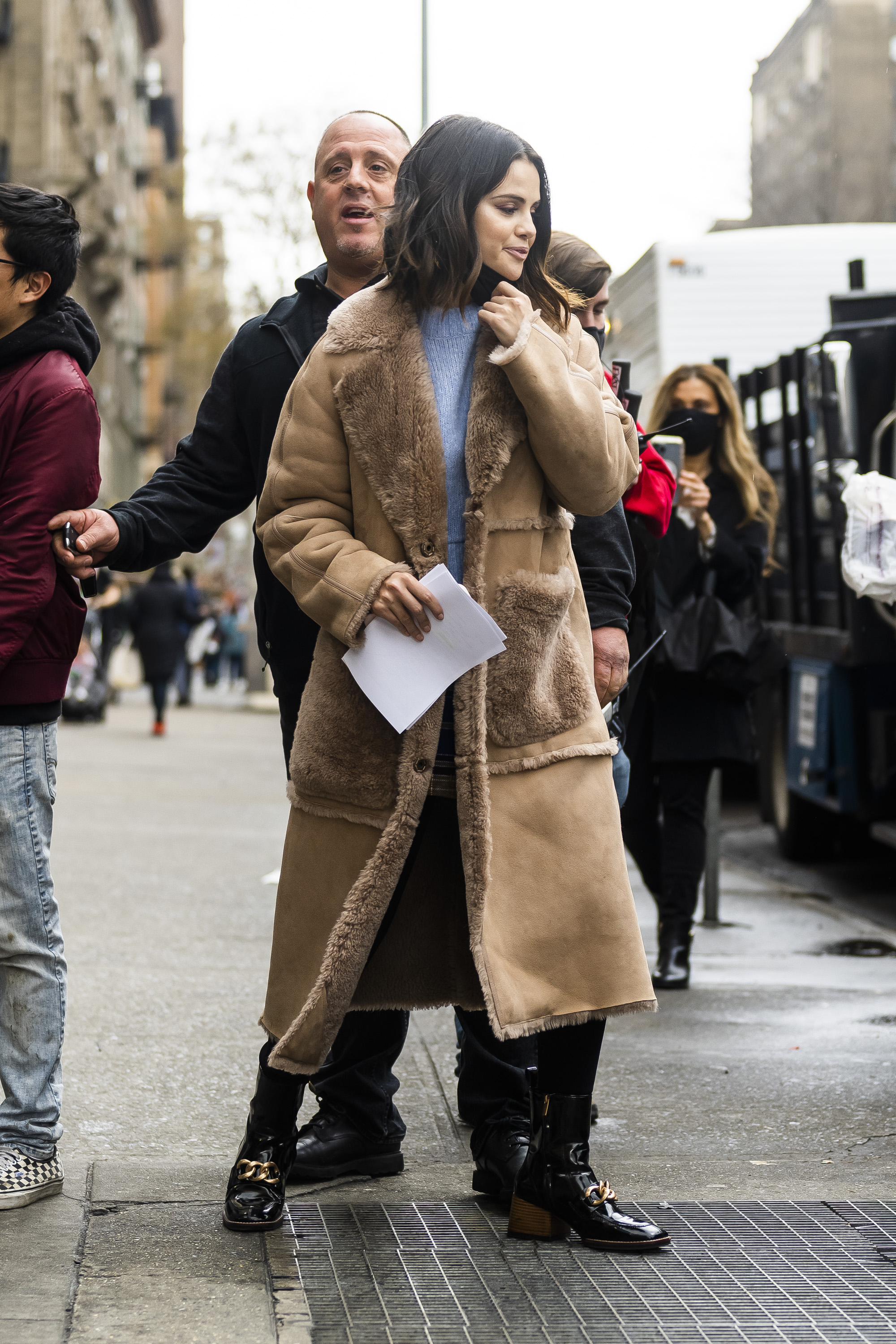 Selena Gomez wore a fur Ugg coat in February 2022