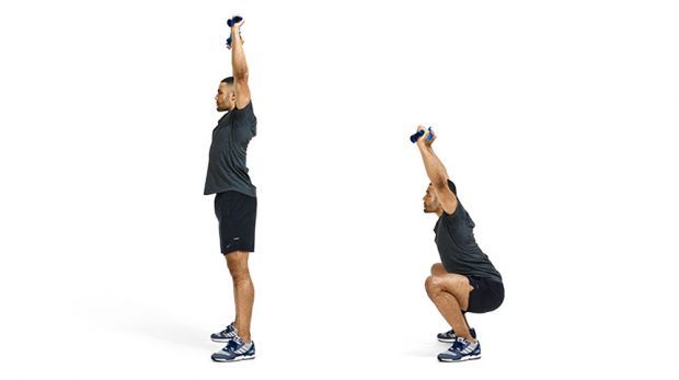 Man demonstrates two positions of the deep squat