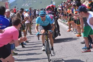 Dario Cataldo off the front on stage 20 of the Giro d'Italia