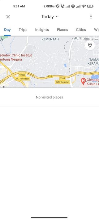 Google Maps Location History Screenshot