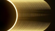 A composite image of an annular solar eclipse showing baily's beads.