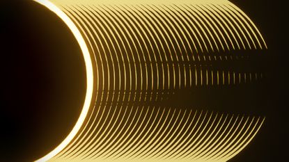 A composite image of an annular solar eclipse showing baily's beads.