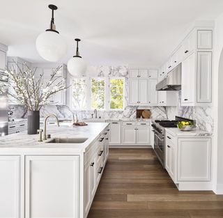 white marble kitchen by K Interiors