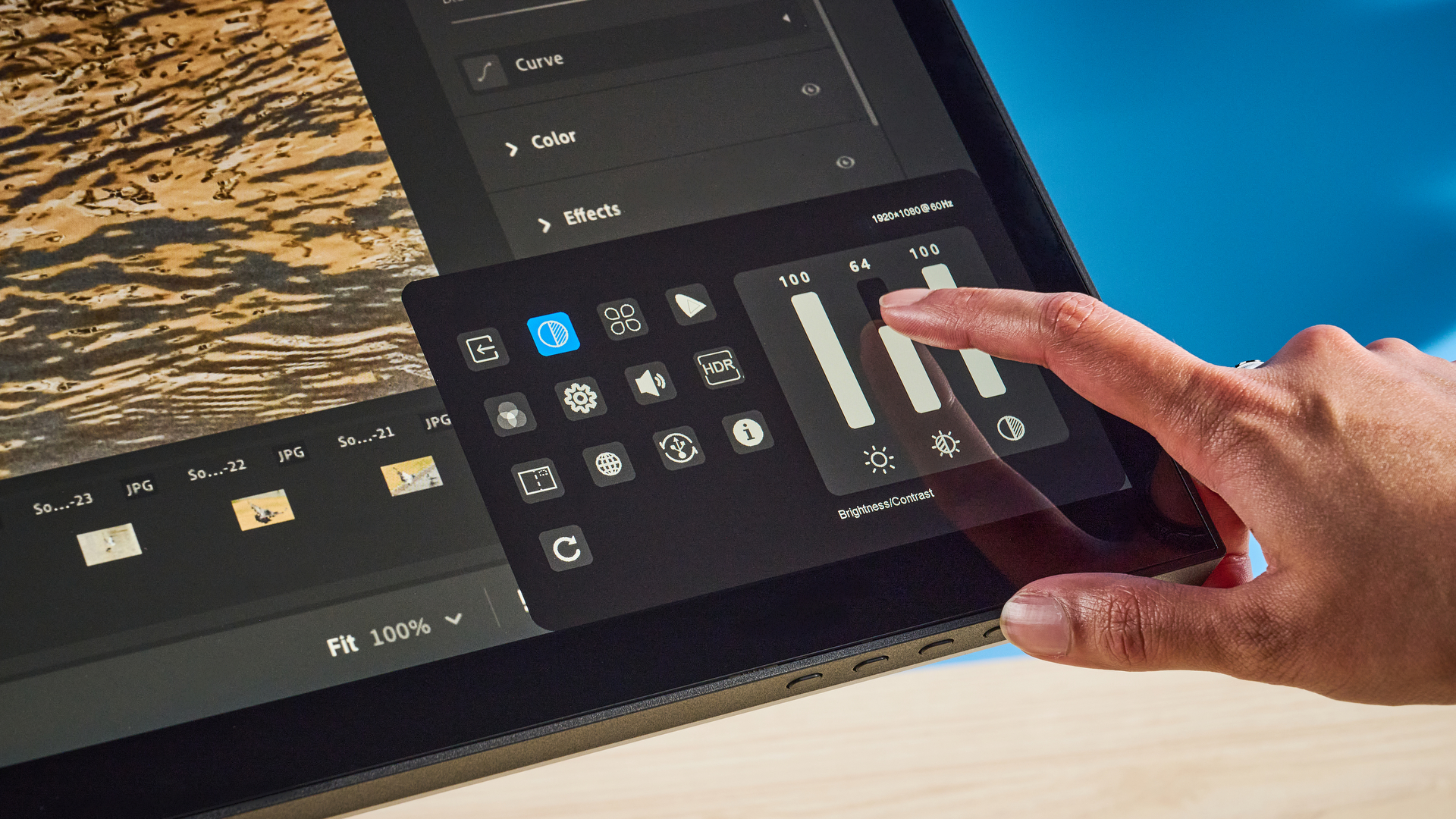 An Alogic Clarity 6K Touch touchscreen monitor