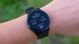 Garmin Venu 3 being tested by our reviewer