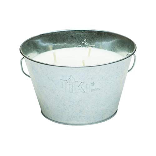 Amazon.com : Tiki Citronella Candle 28-Ounce – Triple Wick Metal Bucket With Lid (silver) – Long-Lasting Outdoor Candle for Patio, Deck, Garden, Backyard & Camping : in Ground Lights : Home & Kitchen