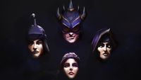 Four characters from Arena loom out of the darkness Bohemian Rhapsody-style in art produced for its anniversary