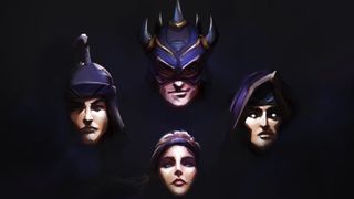 Four characters from Arena loom out of the darkness Bohemian Rhapsody-style in art produced for its anniversary