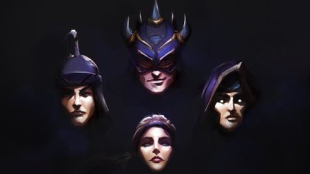 Four characters from Arena loom out of the darkness Bohemian Rhapsody-style in art produced for its anniversary