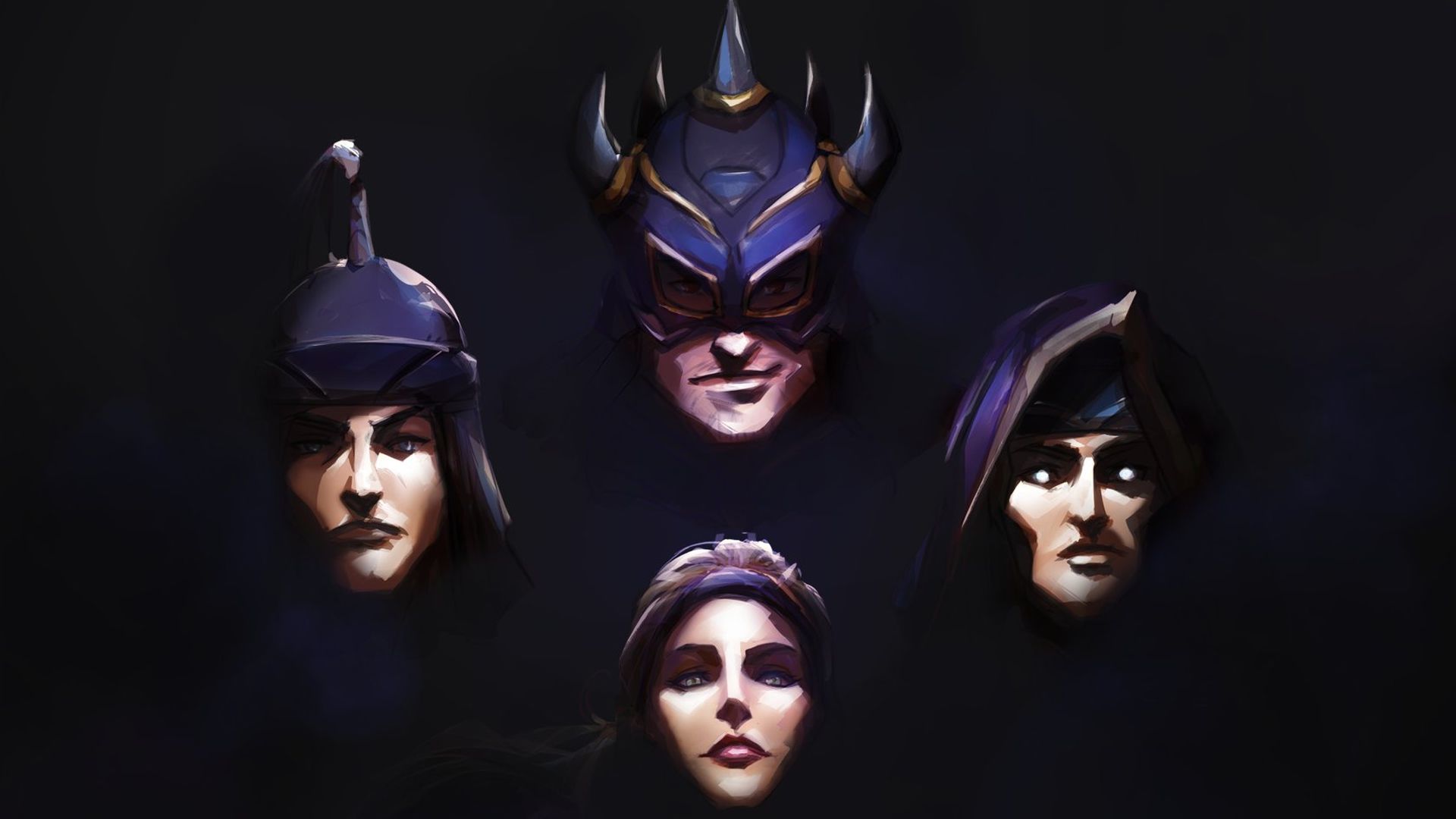Four characters from Arena loom out of the darkness Bohemian Rhapsody-style in art produced for its anniversary
