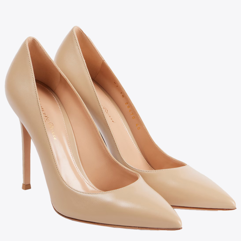 Gianvito Rossi leather pumps, nude