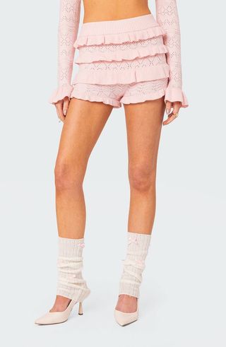 Lindsay Ruffle Knit Shorts