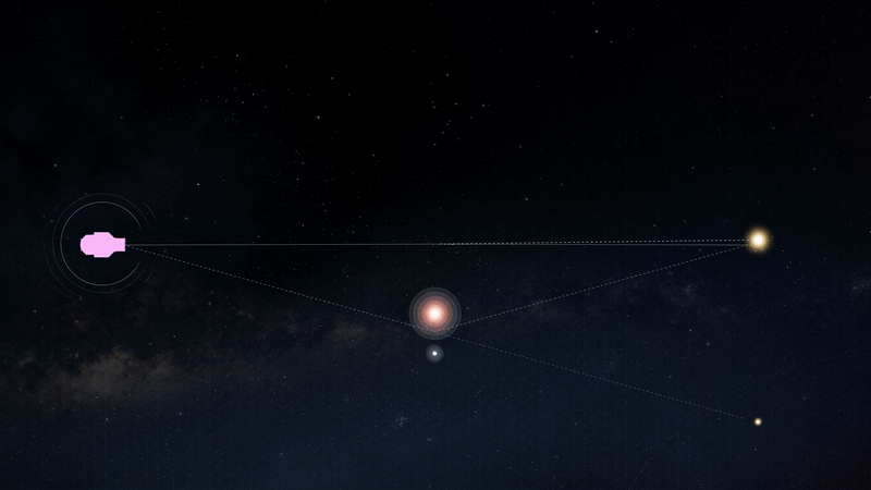 An animation showing microlensing in action