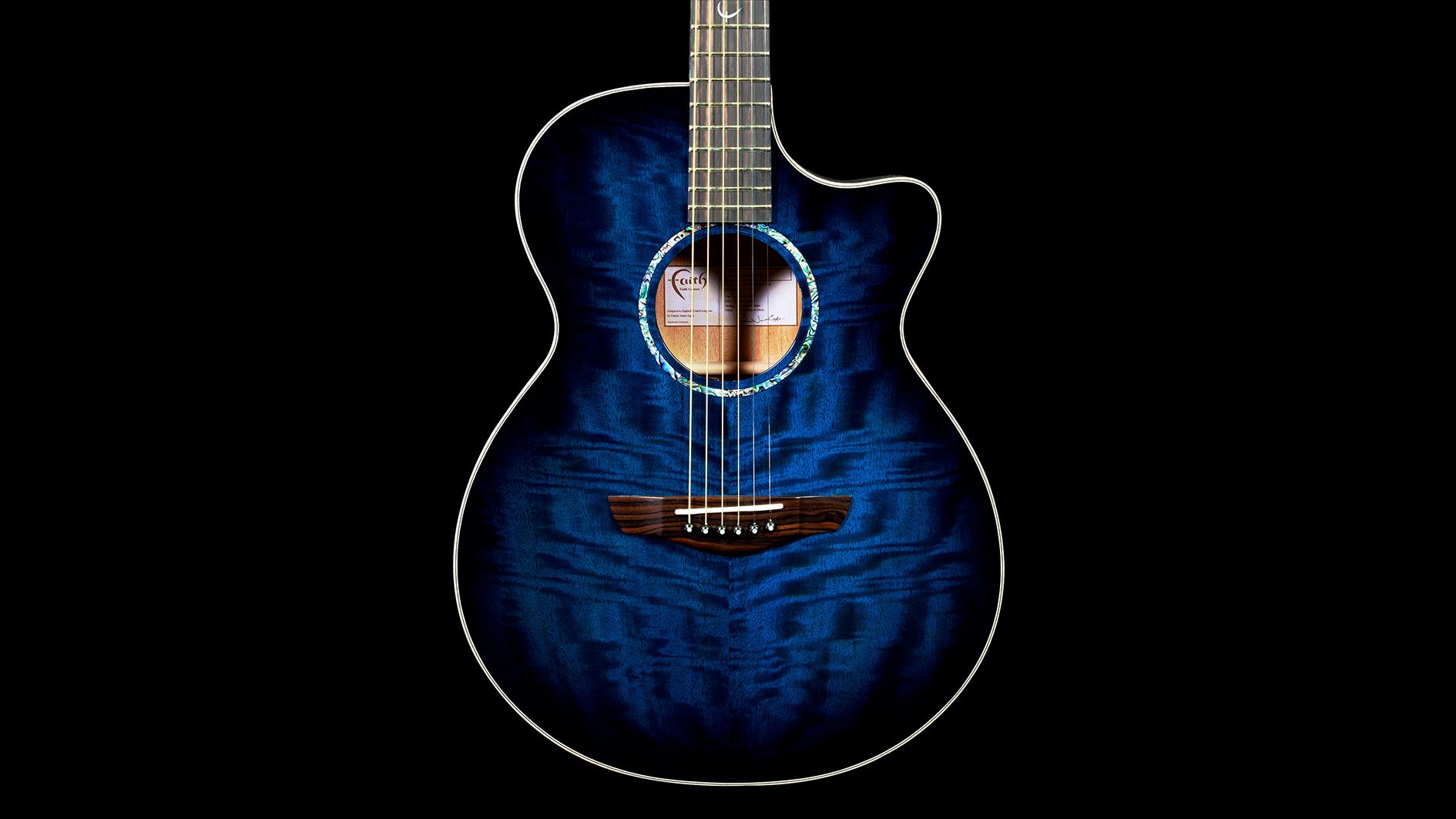 ギター Faith Venus Blue Moon Faith Blue Moon Venus Cutaway Electro FVBLM | Handmade Acoustic