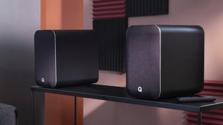 Q Acoustics M20 HD review on a shelf in a living space