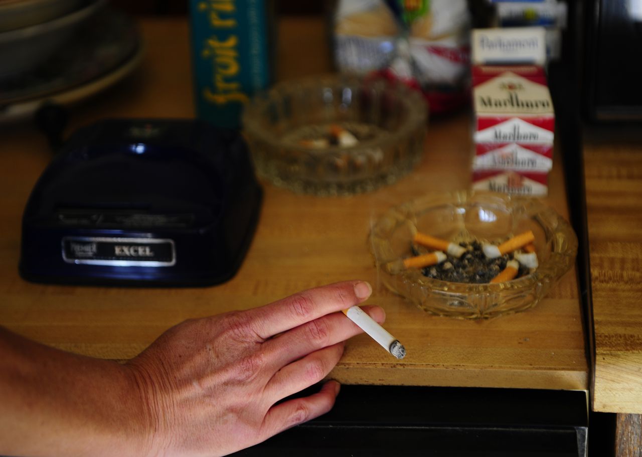 A smoker at home in New York City