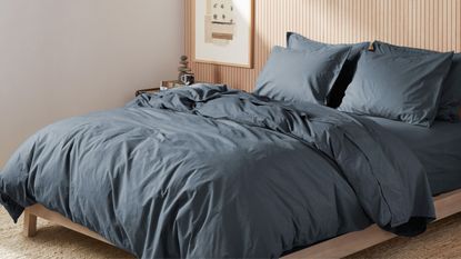 Bedding in a bag sets styled on the bed in modern bedroom 