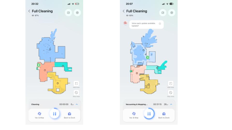 screenshot of roborock app displaying mapping