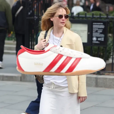 Jennifer Lawrence styling the adidas Tokyo sneaker