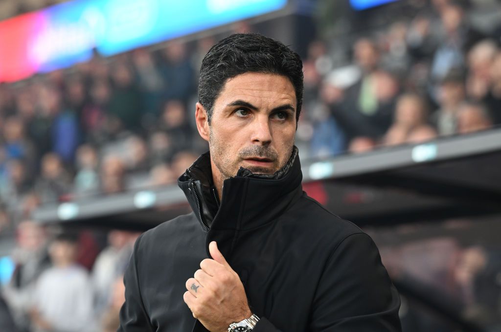 Mikel Arteta, Manager of Arsenal, looks on during the Premier League match between AFC Bournemouth and Arsenal FC at Vitality Stadium on October 19, 2024 in Bournemouth, England.