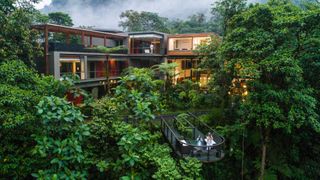 the exterior of Mashpi Lodge in Ecuador