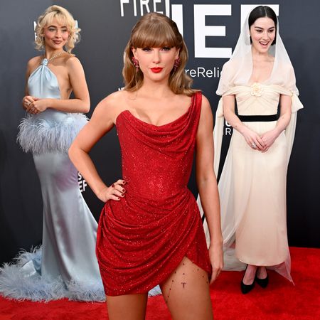 Sabrina Carpenter, Taylor Swift, and Gracie Abrams attending the 2025 Grammy awards