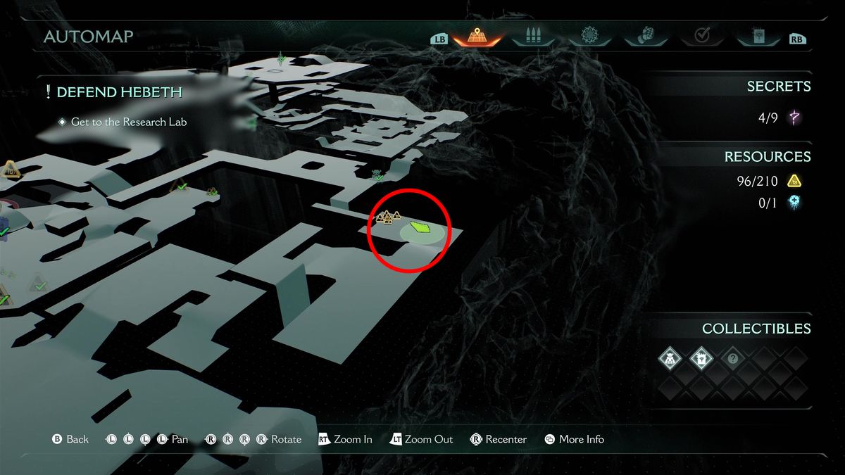 Doom: The Dark Ages Hebeth secrets - A map showing the location of gold bars.