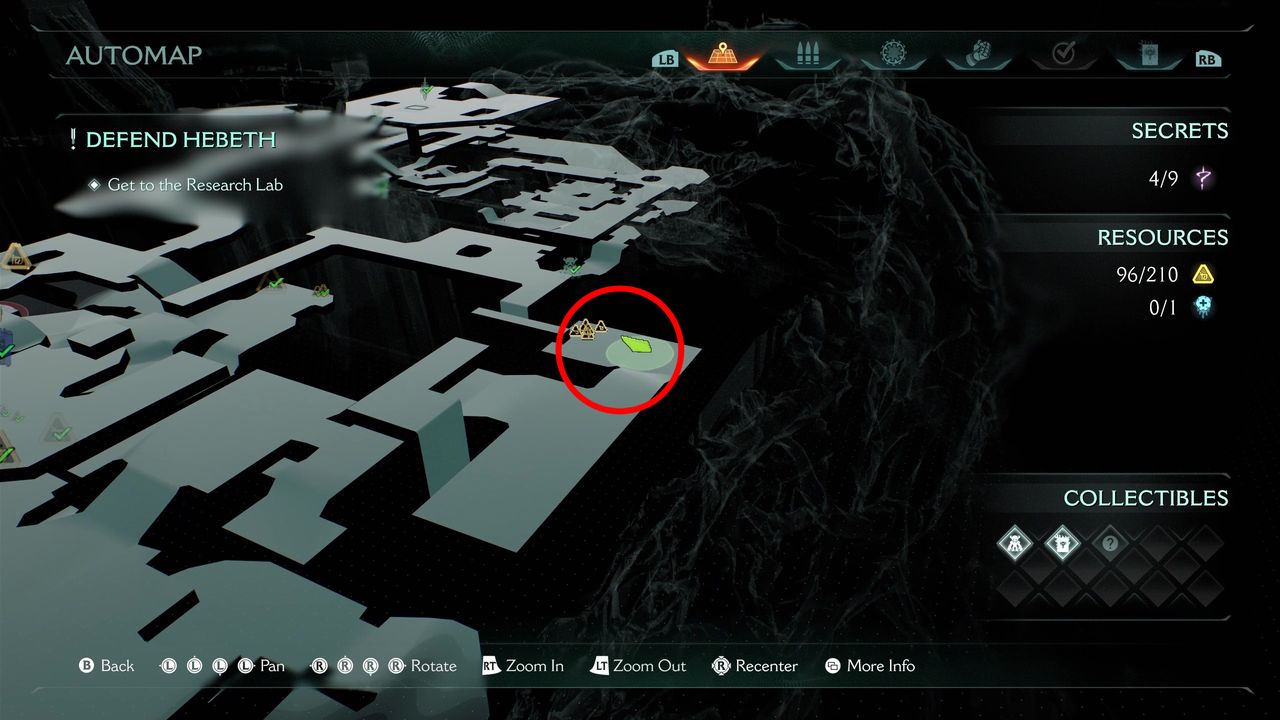 Doom: The Dark Ages Hebeth secrets - A map showing the location of gold bars.