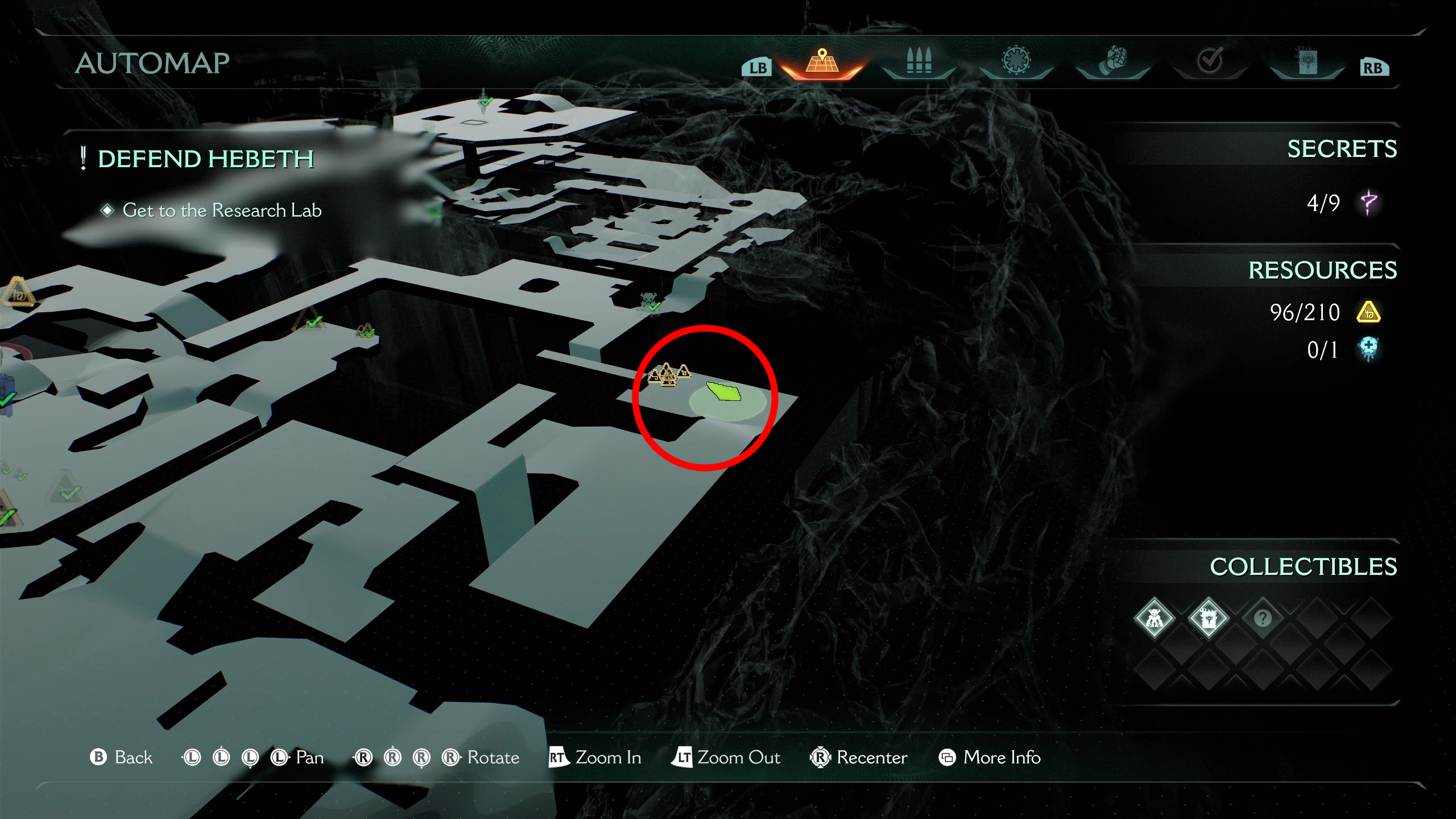 Doom: The Dark Ages Hebeth secrets - A map showing the location of gold bars.