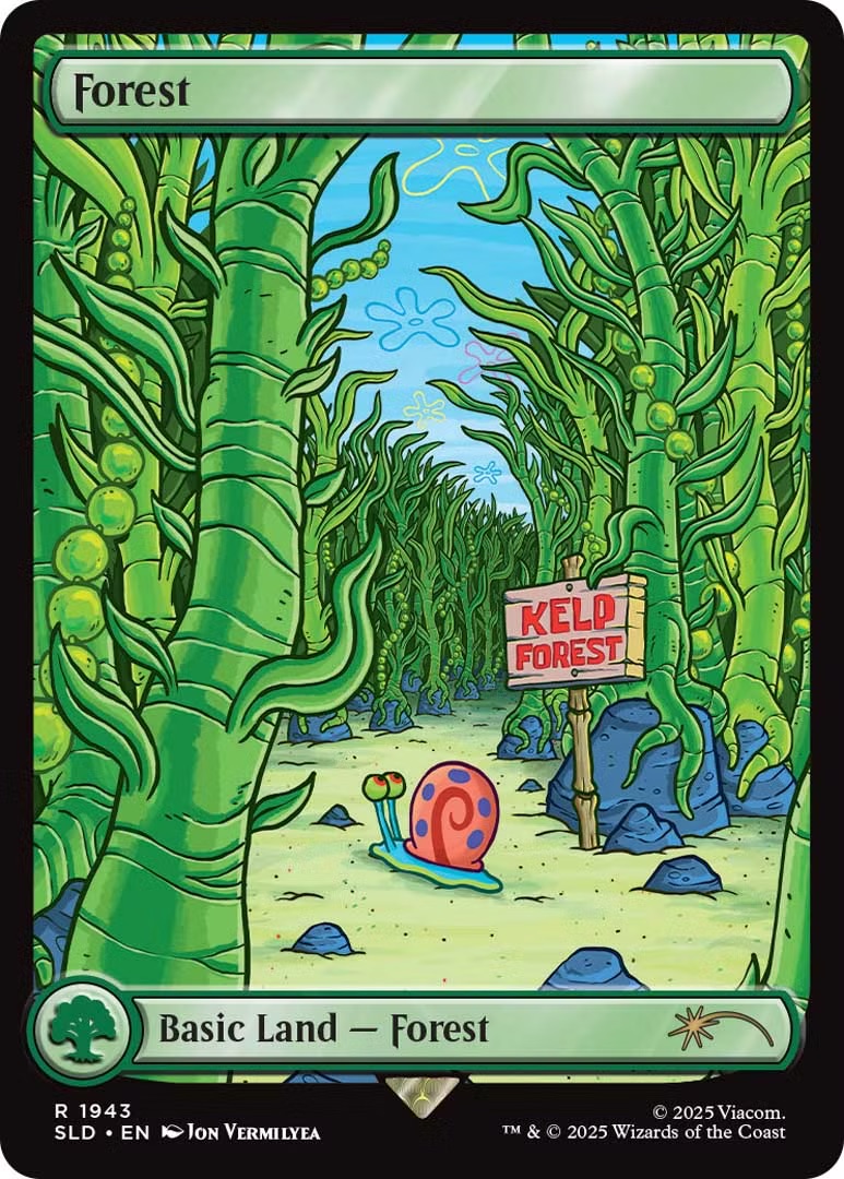 MTG Spongebob Secret Lair Forest