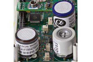 The CitiSense board is equipped with three different sensors that detect ozone, nitrogen dioxide and carbon monoxide.