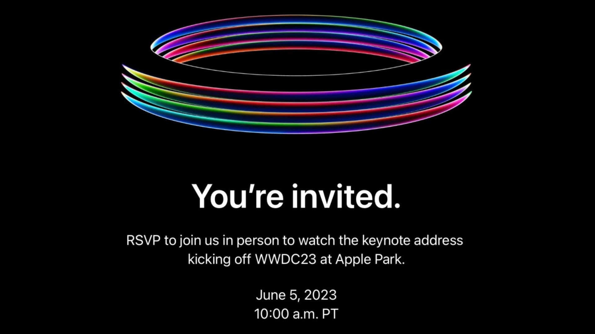 Приглашение на WWDC 2023 от Apple