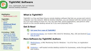 Website screenshot for TightVNC