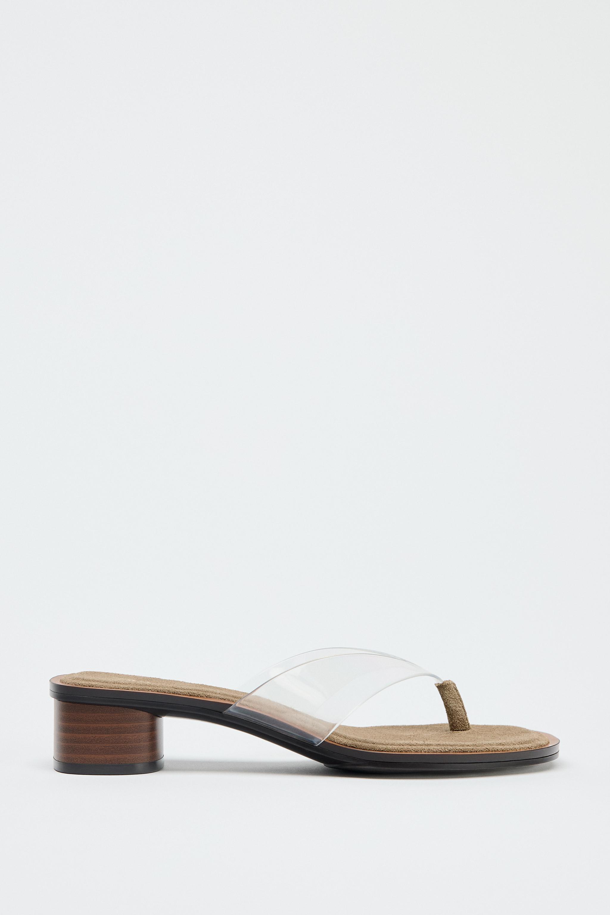 Vinyl Block Heel Sandals
