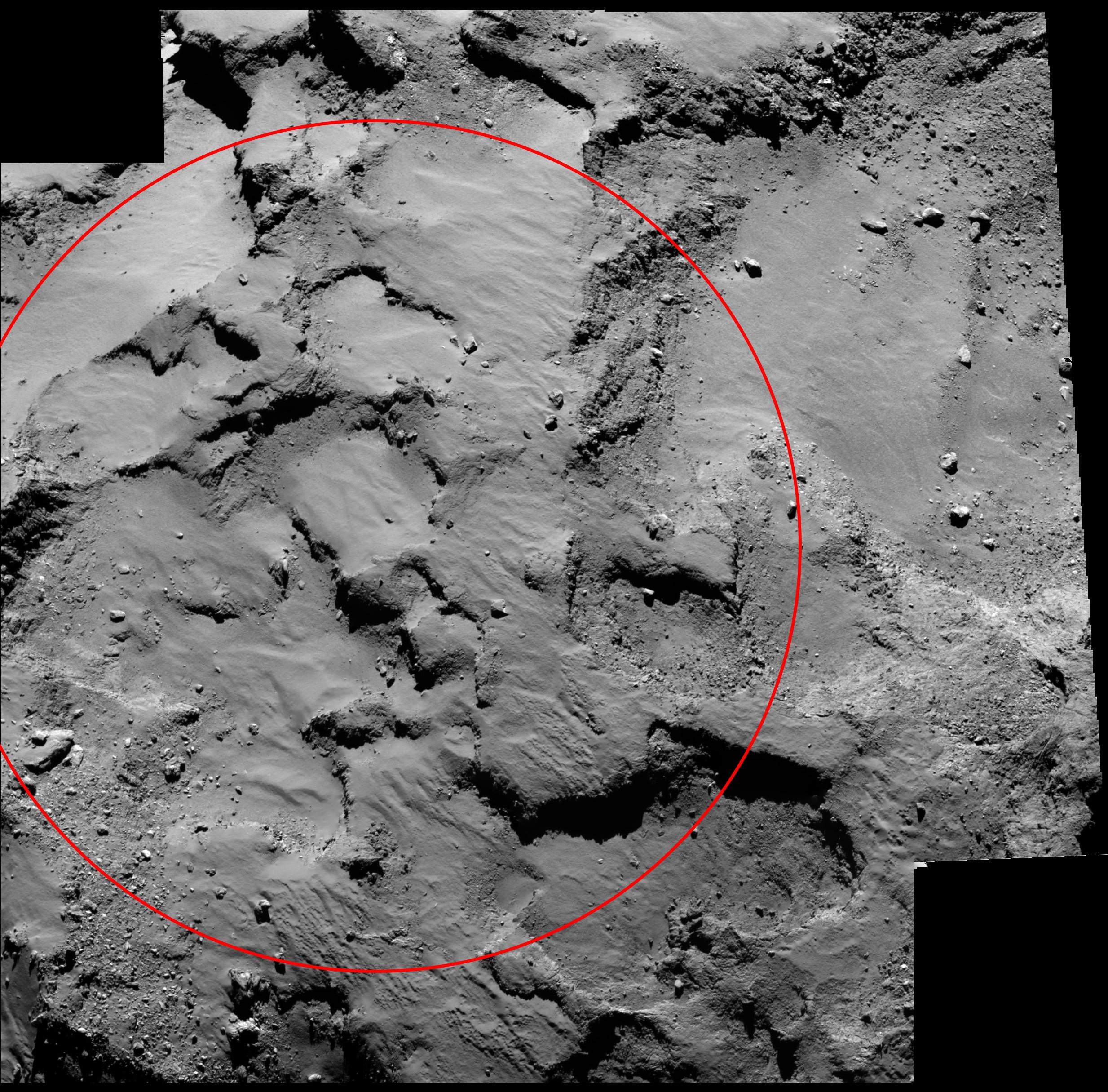 Rosetta Close-Up of Comet Landing Zone, &quot;Site J&quot;