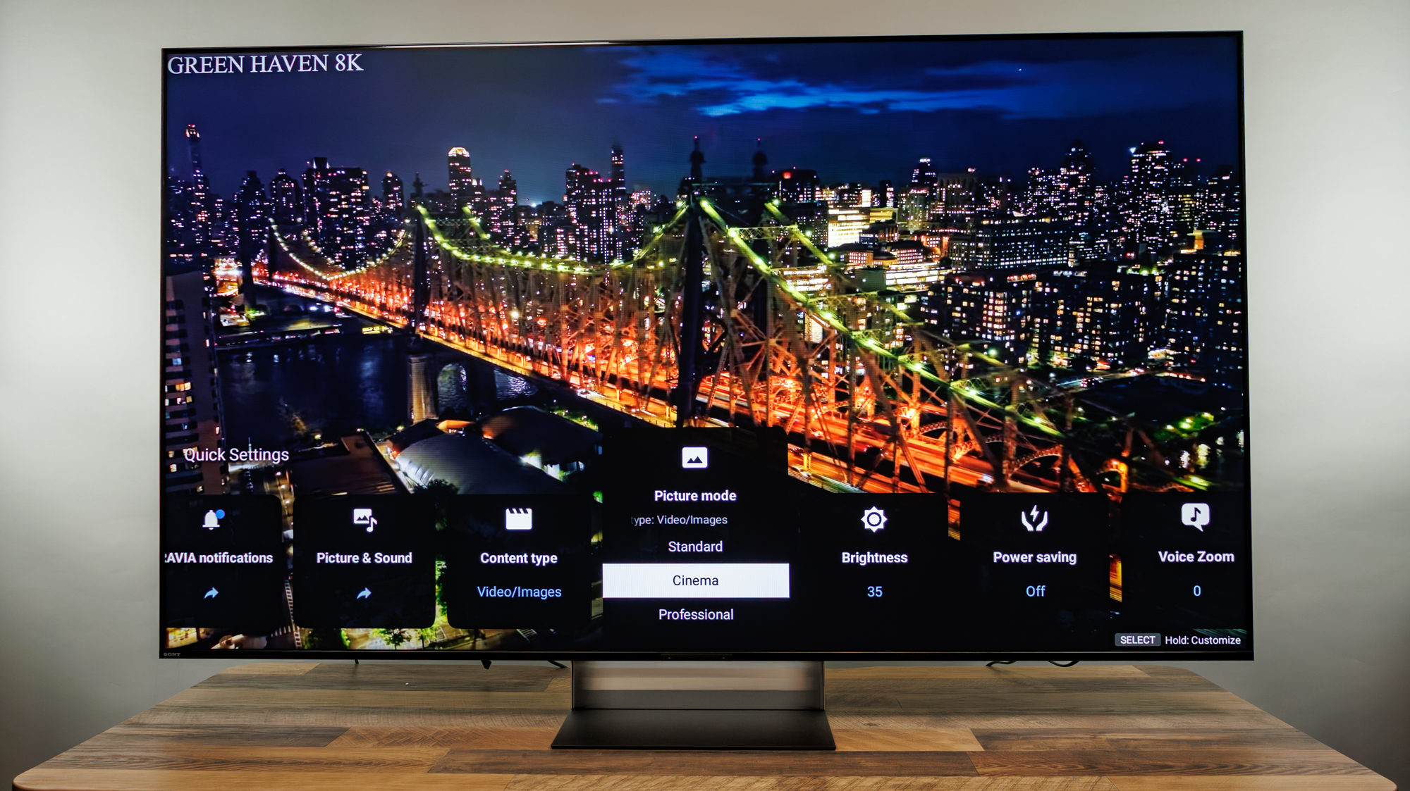 Sony Bravia 9 II TV on a desk