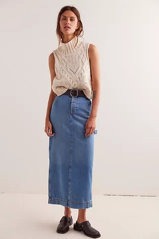 We the Free Francisco Denim Maxi Skirt