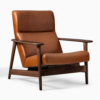 wood and leather armchair